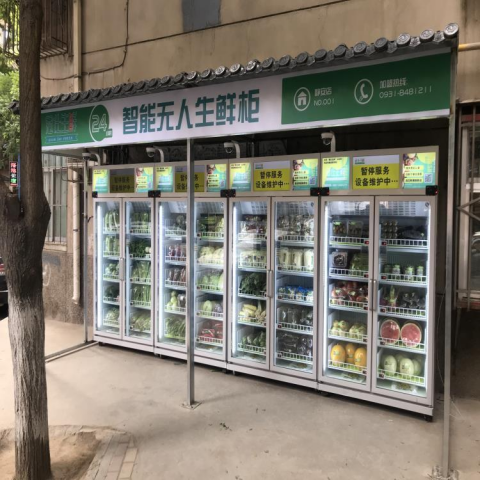 广州易购无人水果机售卖机自助生鲜无人售货柜智能生鲜自动售货机水果