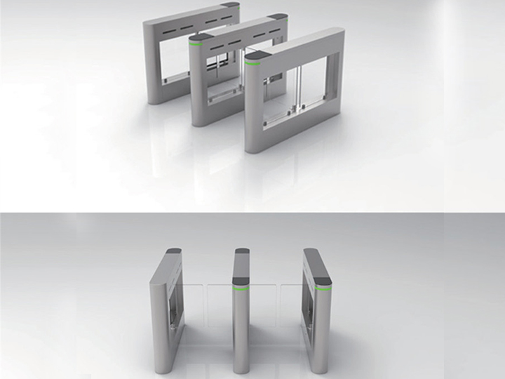 智慧园区桥式圆柱形摆闸闸机通道